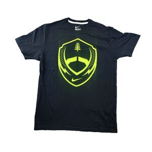 Nike DriFit Men's Neon Green Football Black Graphic T-shirt Size Large‎